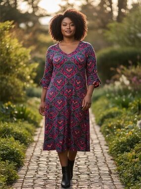 V Fish by Vera Fishbaugh Printed Dress
